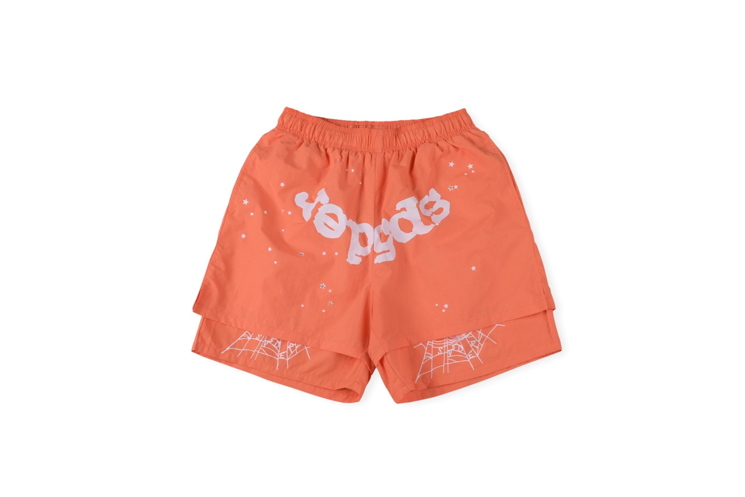Sp5der OG Web Double Layer Orange Short Sp5der OG Web Double Layer Orange Short